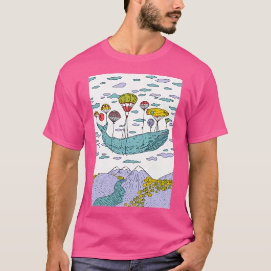 ホエールドリームブルー野球スリーブ Tシャツ (正面)