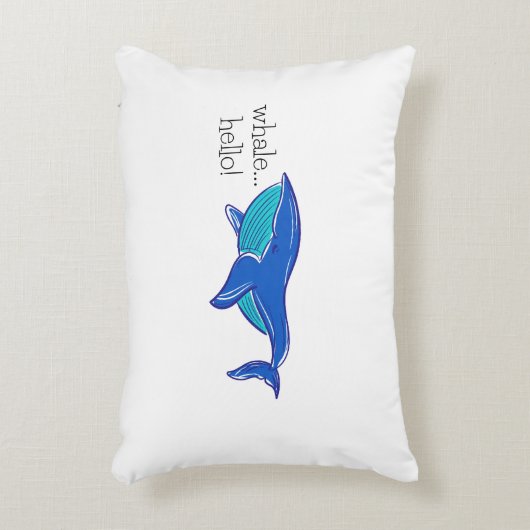 ホエールハローアクおもしろいセント枕 アクセントクッション (正面(垂直))