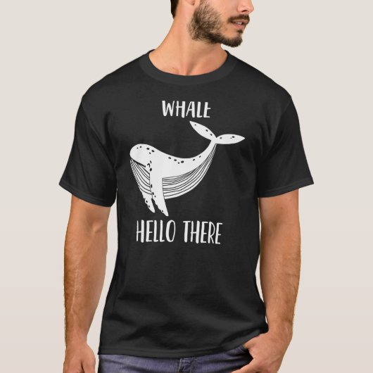 ホエールハローザキュートなホエールプン Tシャツ (正面)