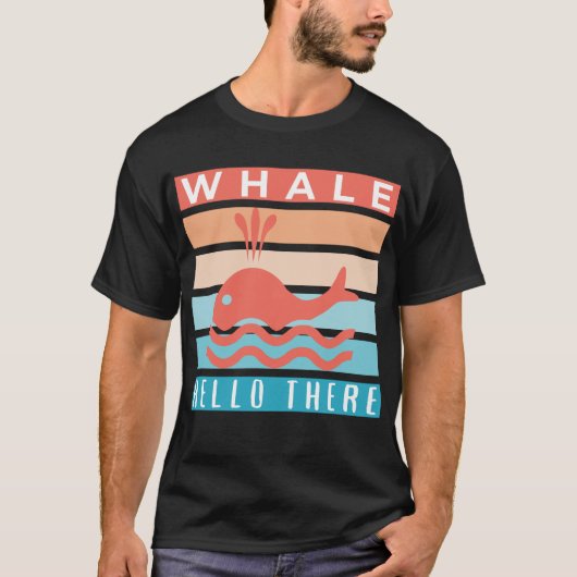 ホエールハローザッおもしろいプ – ウィティホエール恋人 Tシャツ (正面)