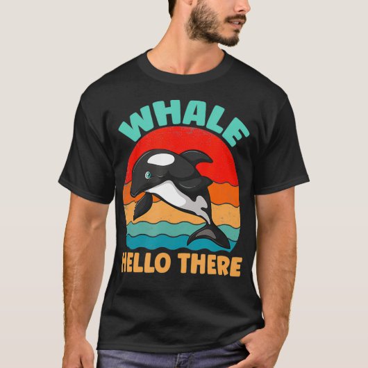ホエールハローザースレトロヴィンテージオルカ Tシャツ (正面)