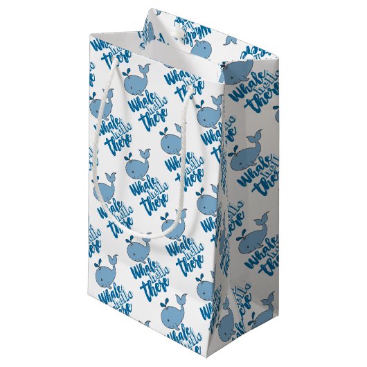 ホエールハローホエールマンガートキュートベビーホエールデ スモールペーパーバッグ (正面アングル)