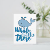 ホエールハローホエールマンガートキュートベビーホエールデ ポストカード (スタンド正面)