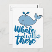 ホエールハローホエールマンガートキュートベビーホエールデ ポストカード (正面/裏面)