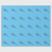 ホエールパターン – 光沢ラッピング紙、30" x 6' ラッピングペーパー (フラット)