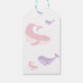 ホエールピンク薄紫パステル海フィッシュバースデーパーティー ギフトタグ (裏面)