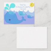 ホエールファミリーベビーシャワーサンキューカード ノートカード (正面/裏面)