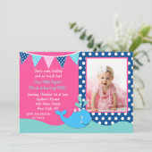 ホエールフォトバースデーパーティ招待状女子 招待状 (スタンド正面)