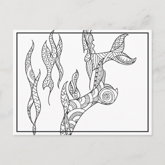 ホエールフルクス白黒はがき ポストカード (正面)