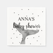 ホエールフルケ水彩ベビーエレガントシャワー スタンダードカクテルナプキン (正面)