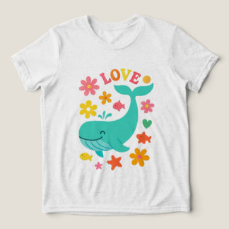 ホエールフレンド&海フレンド – Cute LOVE Kids T-S トライブレンドＴシャツ
