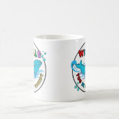 ホエールブルーバブルザッククジラ コーヒーマグカップ (中央)