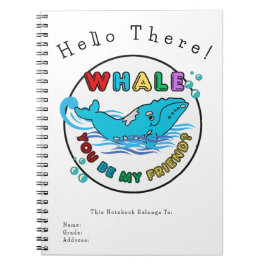 ホエールブルーバブルザッククジラ ノートブック