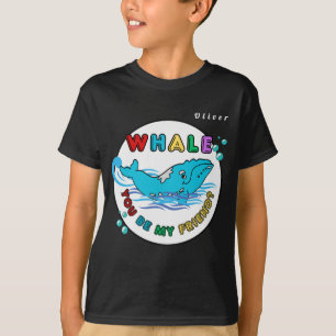 ホエールブルーバブルザッククジラ Tシャツ