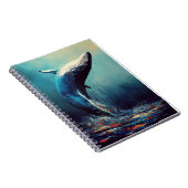 ホエールブルーホエールアニマルディスカバリーアドベンチャー自然 ノートブック (右側)