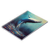 ホエールブルーホエールアニマルディスカバリーアドベンチャー自然 ノートブック (左側)