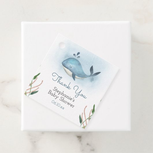 ホエールベイビーシャワーありがとうラベル フェイバータグ (インサイチュ)
