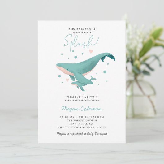 ホエールベイビーシャワーブルー航海の 招待状 (スタンド正面)