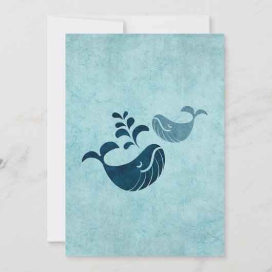 ホエールベイビーシャワー招待状アホイ少年航海の 招待状 (裏面)