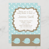 ホエールベイビーシャワー招待状 招待状 (正面/裏面)