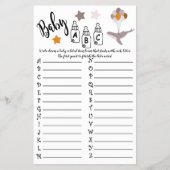 ホエールベイビーシャワー美しいドリームゲームベビーABC チラシ (正面)