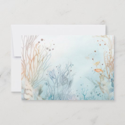 ホエールベビーシャワーブルーベージュウォーター色 サンキューカード (裏面)