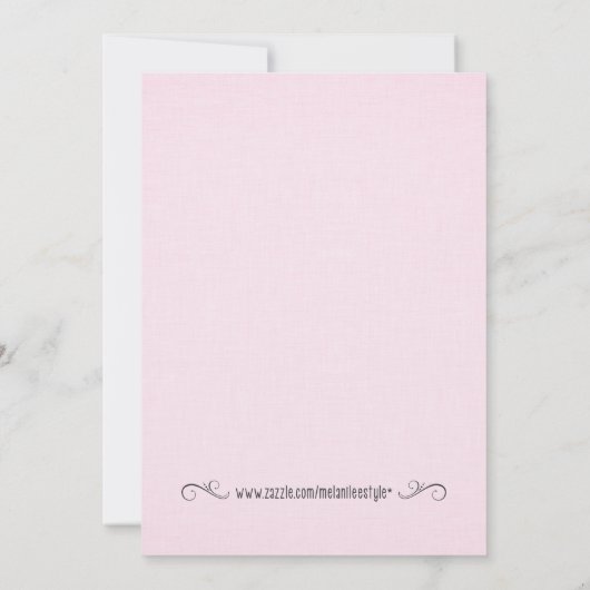 ホエールベビーシャワー招待状ピンク 招待状 (裏面)