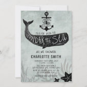 ホエールベビーシャワー招待状ヴィンテージ招待状 招待状 (正面)