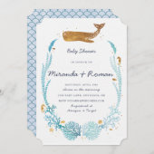 ホエールベビーシャワー招待状 招待状 (正面/裏面)