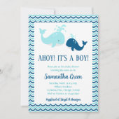 ホエールベビーシャワー招待状 招待状 (正面)