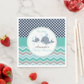 ホエールベビーシャワー紙パーティーナプキンボーイシェブロン スタンダードランチョンナプキン (インサイチュ)