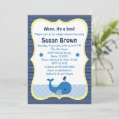 ホエールベビー航海のシャワー招待状 招待状 (スタンド正面)