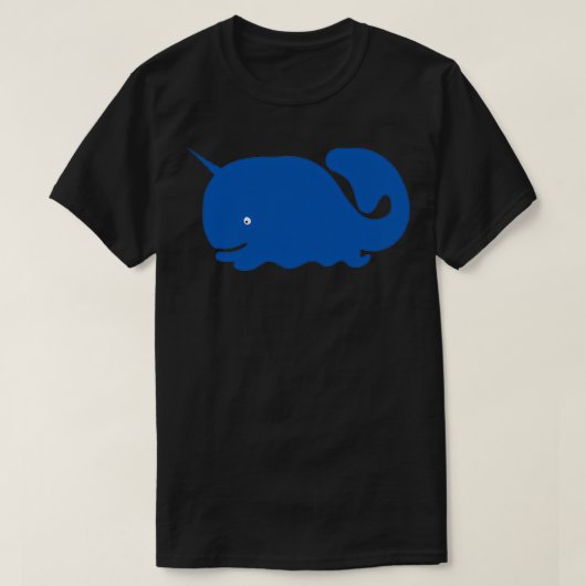 ホエールホーンユニコーンクジラ動物 Tシャツ (デザイン正面)