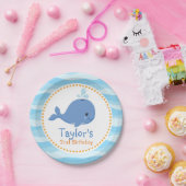 ホエールボーイパーソナライズされた誕生日 ペーパープレート (パーティー)