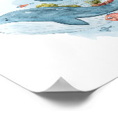 ホエールマジカルファンタジーライフ水彩 ポスター (角)