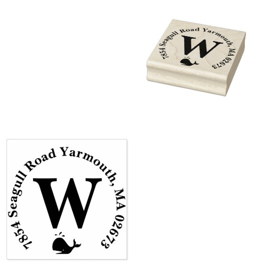 ホエールモノグラム差出人住所スタンプ ラバースタンプ (押印)