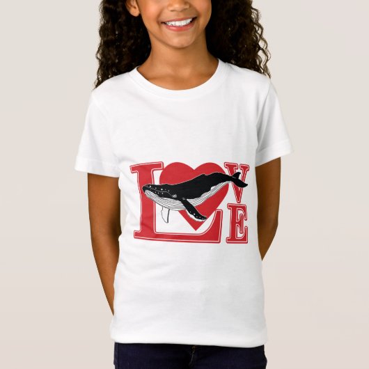 ホエールラブハート Tシャツ (正面)