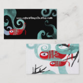 ホエールレッドエレガンスシーウェーブ金ゴールド名刺 名刺 (正面/裏面)