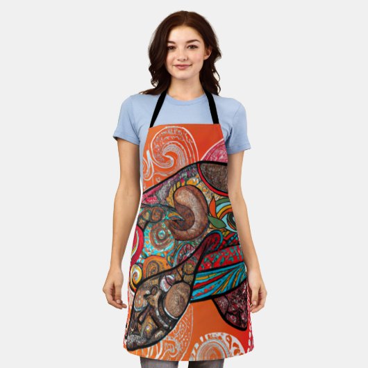 ホエールワウ エプロン (着用した状態)