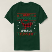 ホエール恋人クリスマスギフトかわいいクジラ醜いクリスマスソフトウェア Tシャツ (デザイン正面)