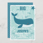 ホエール1日パーティの招待状招待状 招待状 (正面/裏面)