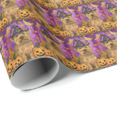 ホエー不気味テリアドッグハロウィンウィッチパンプキン ラッピングペーパー (ロールコーナー)