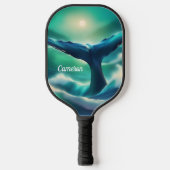 ホエー威厳のあるルテールブルーとホワイトモノグラム ピックルボールラケット (正面)