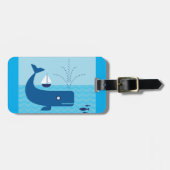 ホエー航海のルと帆船海ブルーシー ラゲッジタグ (正面横)