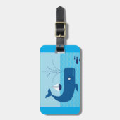 ホエー航海のルと帆船海ブルーシー ラゲッジタグ (正面縦)