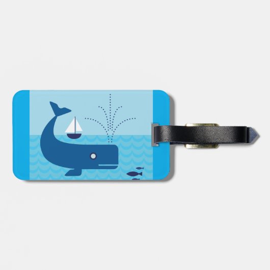 ホエー航海のルと帆船海ブルーシー ラゲッジタグ (裏面横)