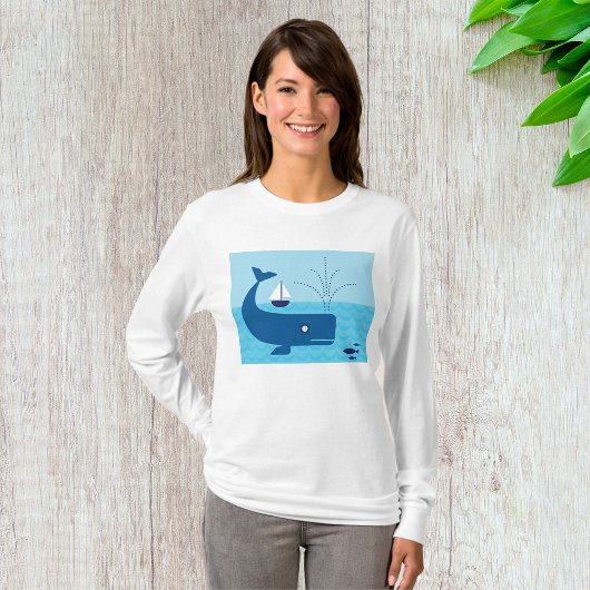 ホエー航海のルと帆船海ブルーシー Tシャツ