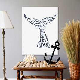 ホエー航海のルのテールラインアート キャンバスプリント