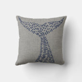 ホエー航海のルのテールラインアート クッション (裏面)