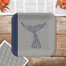 ホエー航海のルのテールラインアート ペーパープレート